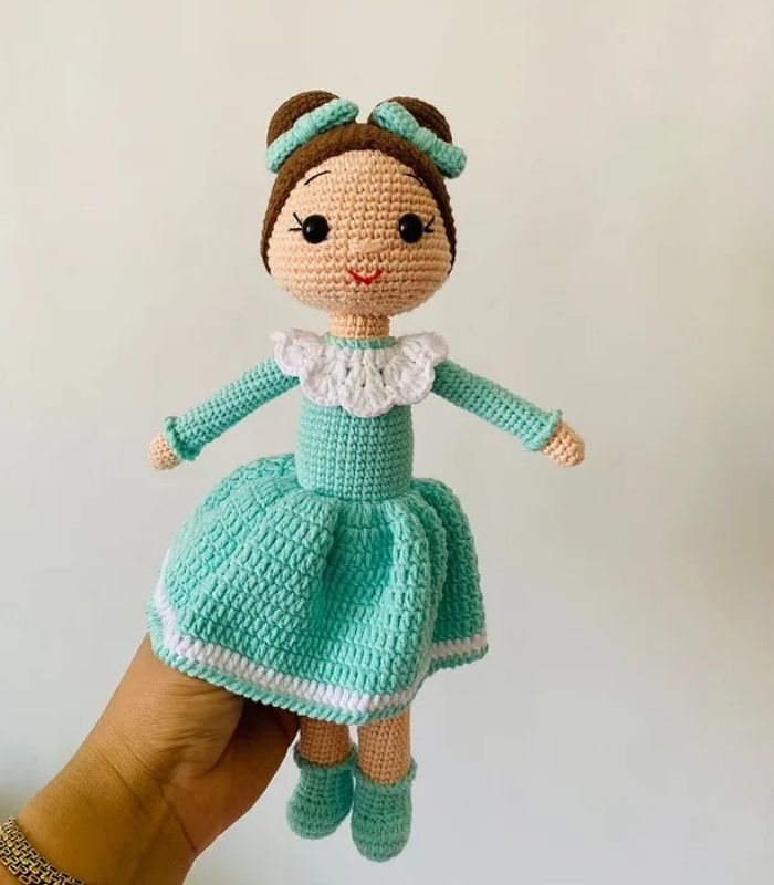 Açık Yeşil Şirin Bebek Amigurumi Oyuncak