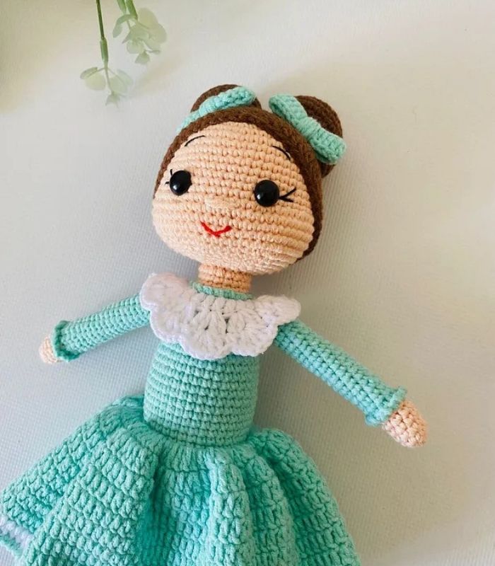 Açık Yeşil Şirin Bebek Amigurumi Oyuncak