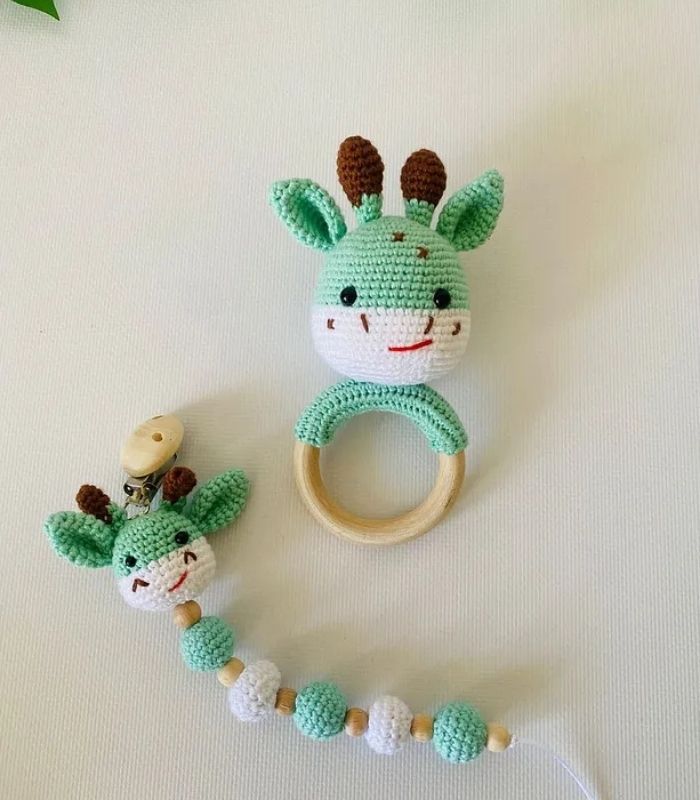 Açık Yeşil Zürafa Üçlü Set Amigurumi Açık Yeşil Zürafa Üçlü Set Amigurumi