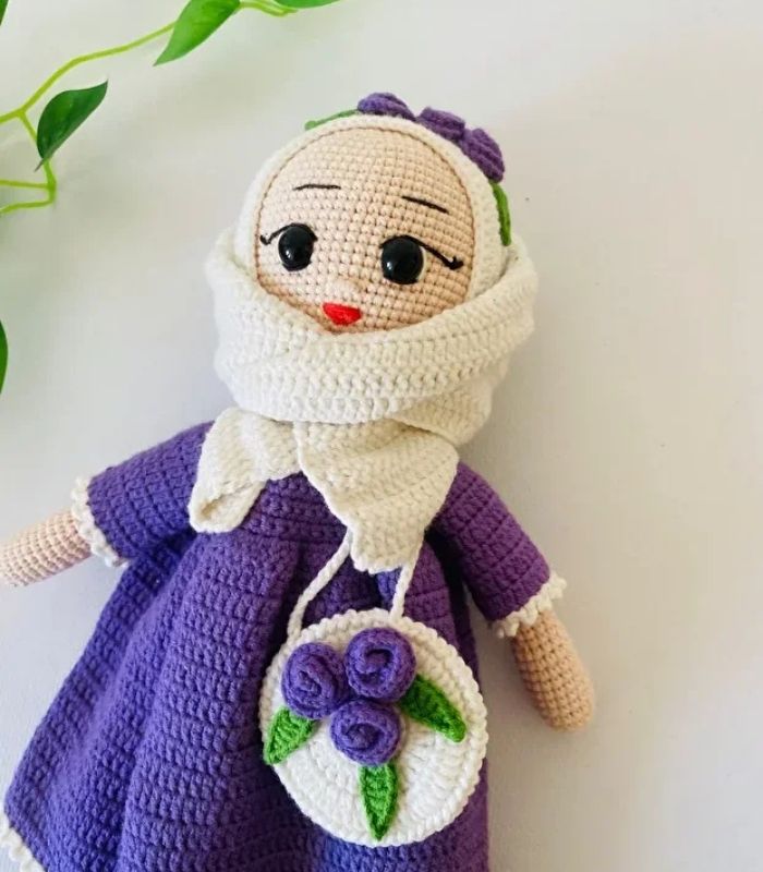 Mor Aden Tesettürlü Bebek Amigurumi Mor Aden Tesettürlü Bebek Amigurumi