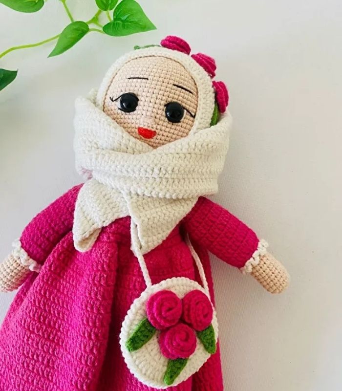 Pembe Aden Tesettürlü Bebek Amigurumi