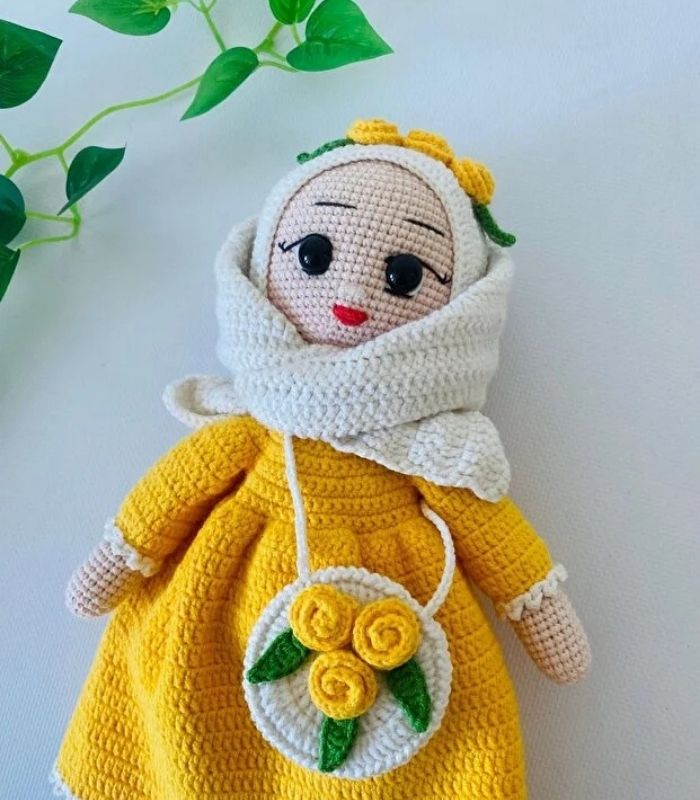 Sarı Aden Tesettürlü Bebek Amigurumi