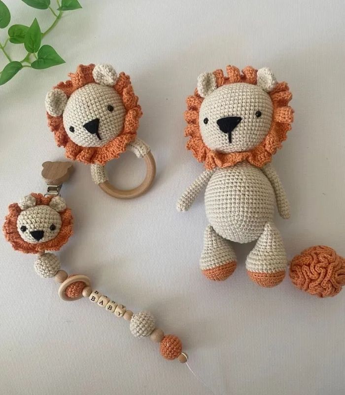 Somon Aslan Üçlü Set Amigurumi Somon Aslan Üçlü Set Amigurumi