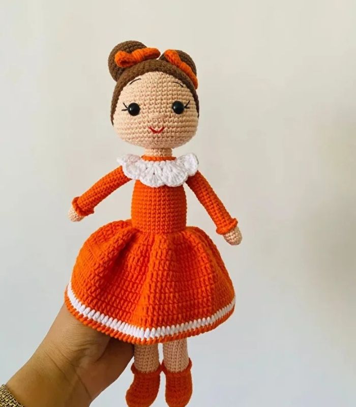 Turuncu Şirin Bebek Amigurumi Oyuncak