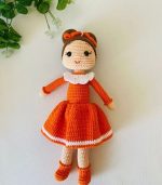 Turuncu Şirin Bebek Amigurumi Oyuncak