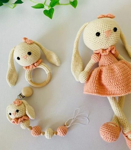 Uzunkulak Tavşan Üçlü Set Amigurumi