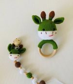 Yeşil Zürafa Üçlü Set Amigurumi